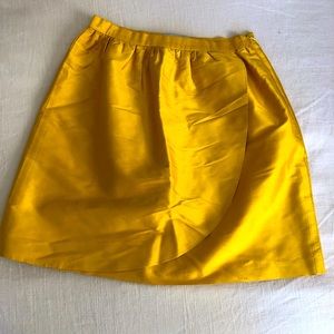 Anne Griffin silk mini skirt, gold, NWOT